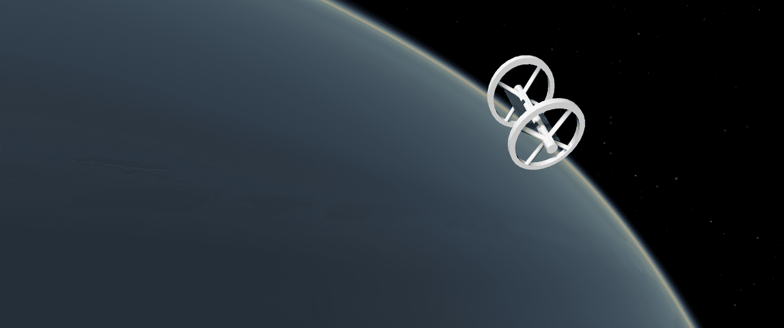 An orbital station above a planet